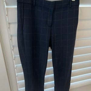Theory Navy Plaid Pants